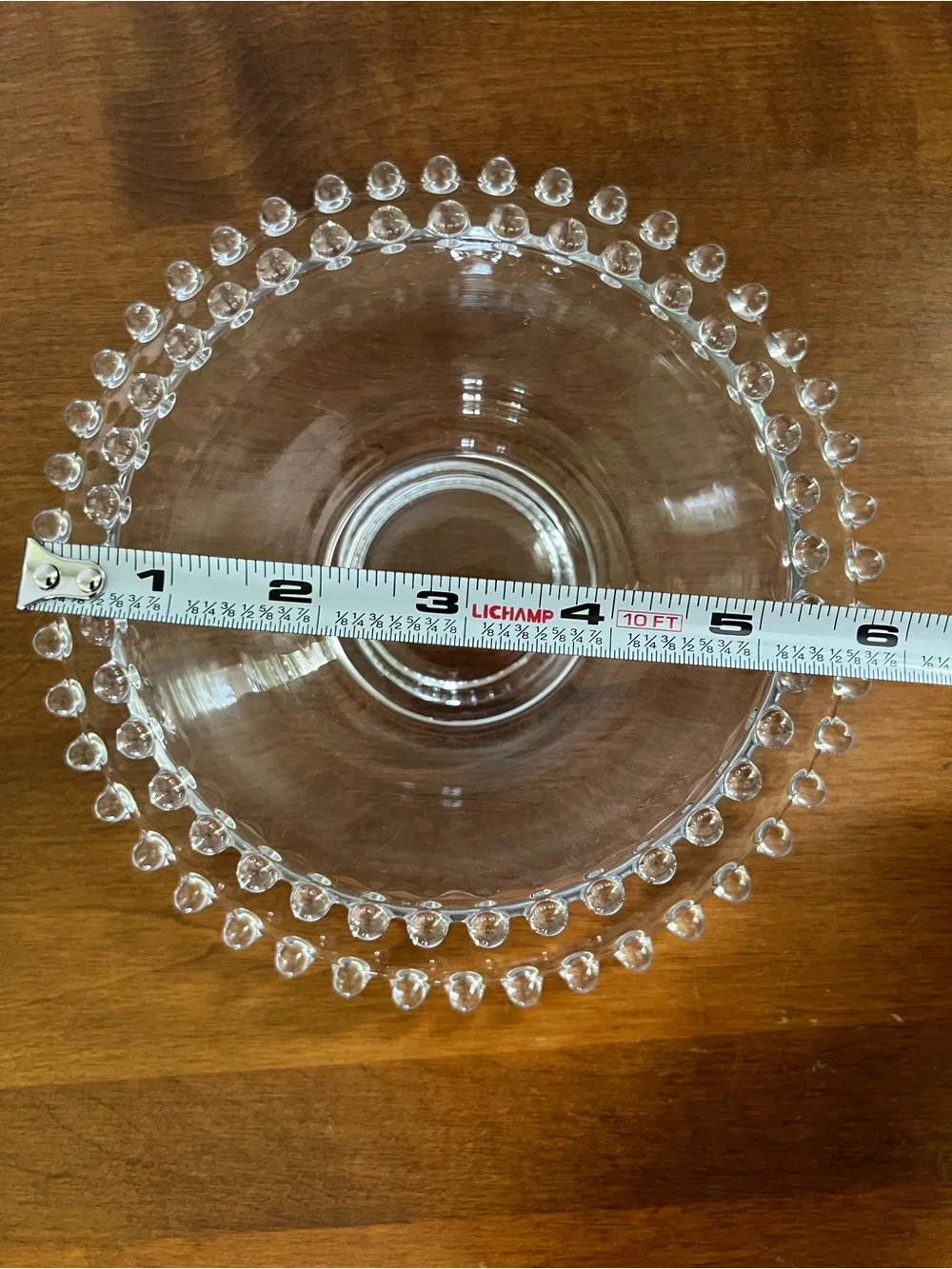 Vintage imperial Glass Beaded Bowl with Plate Set